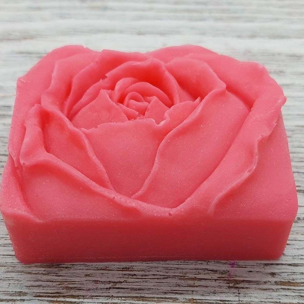 2 Handcrafted Rose Shaped Soaps,  Rose Scented Glycerin-based Shea Butter